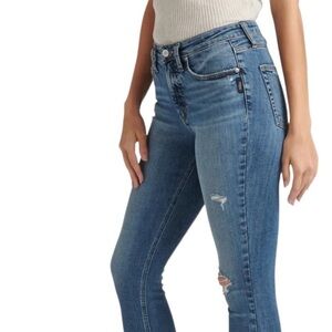 Silver Jeans Womens Size 27 Most Wanted Skinny Raw Hem Buckle Western